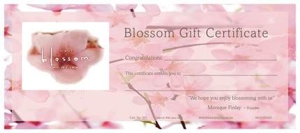 Blossom Gift Cert 1