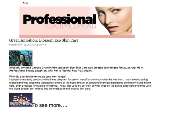 Professional Beauty Magazine - Blossom Eco Skin Care